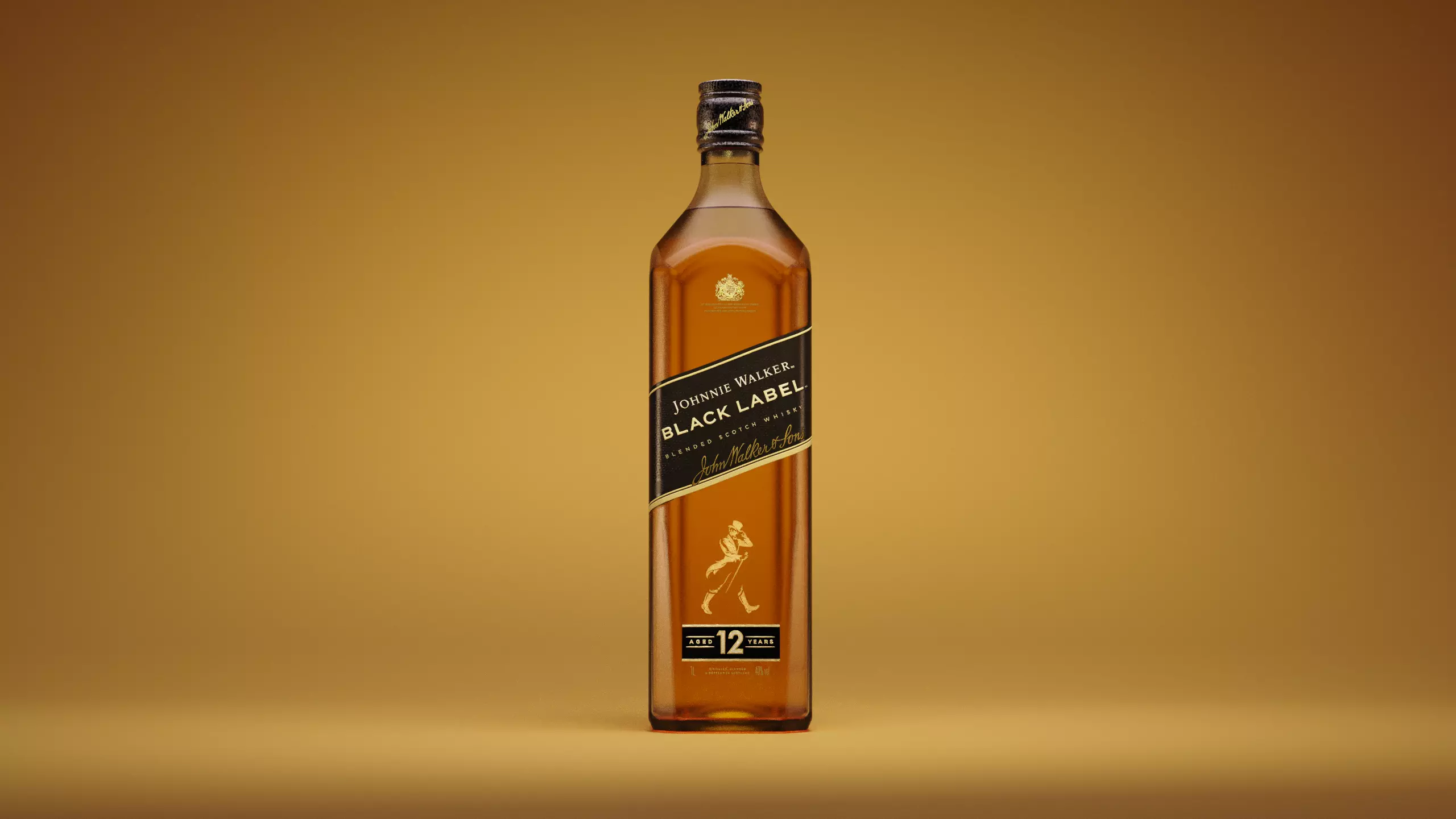 Johnnie Walker Bottle Back Label - 3D Model - High quality  3D model_0