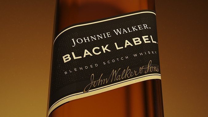 Johnnie Walker Bottle Back Label - 3D Model - High quality  3D model 3