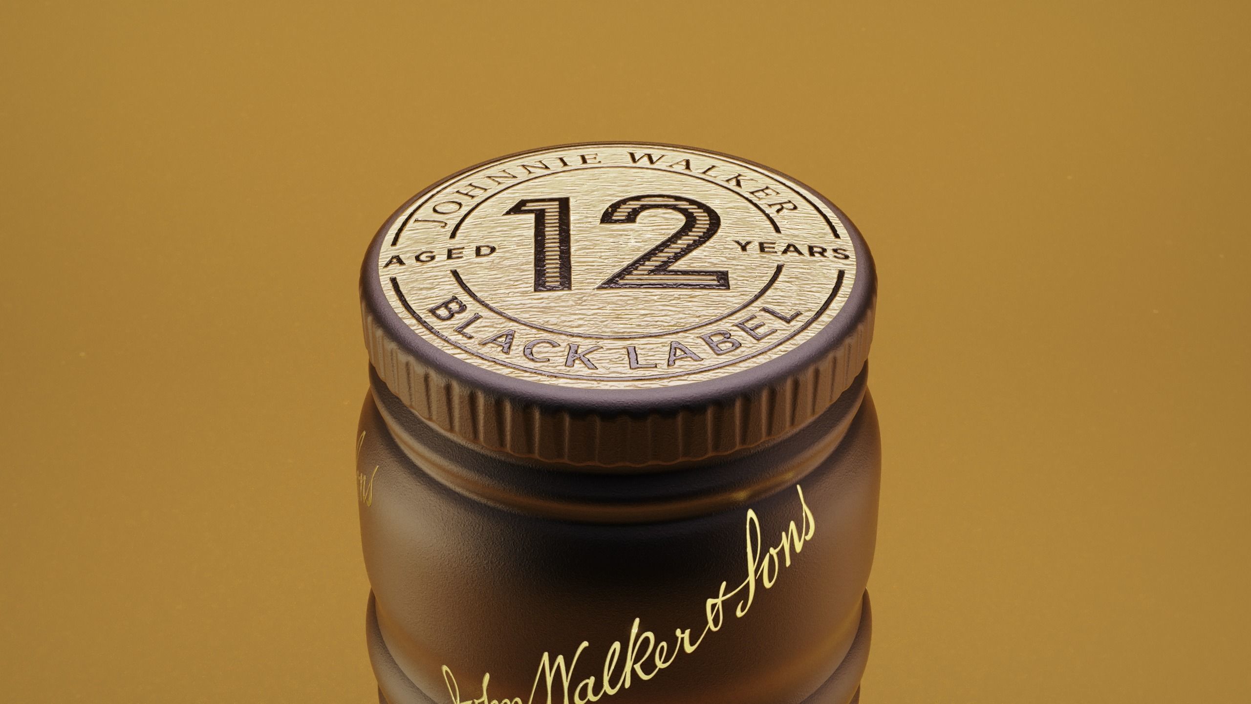 Johnnie Walker Bottle Back Label - 3D Model - High quality  3D model_9