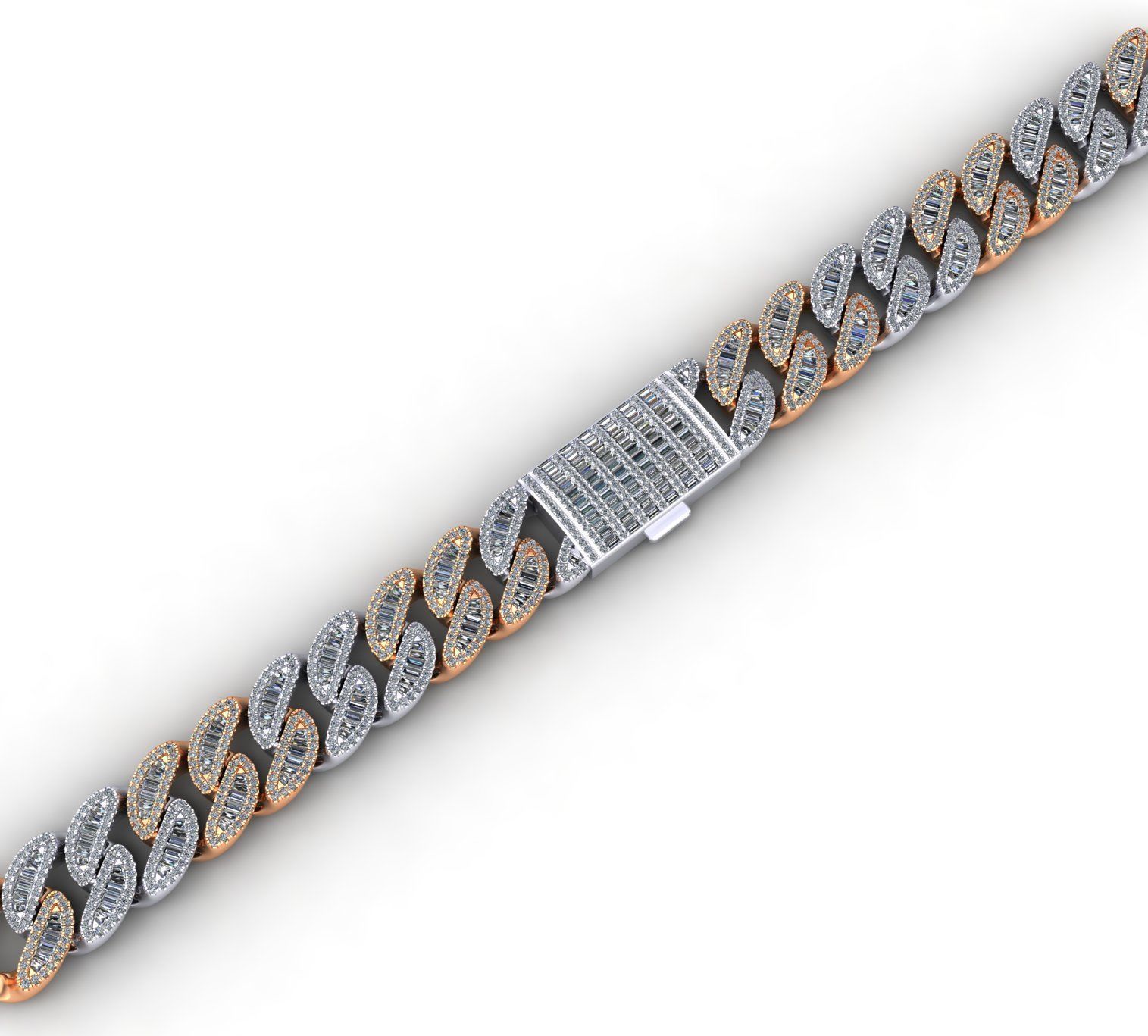 Diamond cuban chain 18mm 3D print model_1