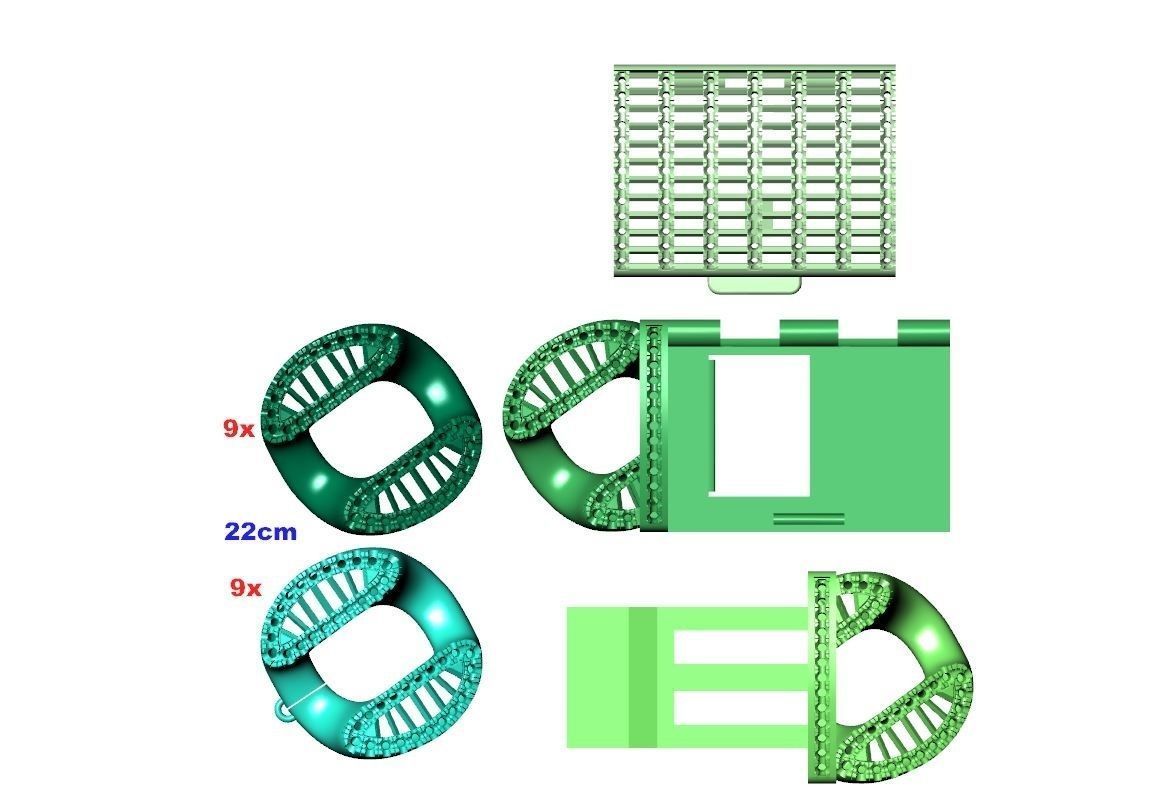 Diamond cuban chain 18mm 3D print model_11