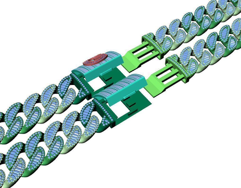 Diamond cuban chain 18mm 3D print model_5