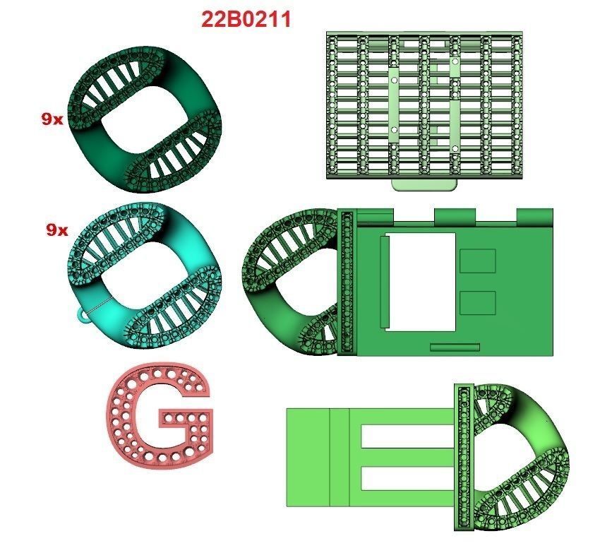 Diamond cuban chain 18mm 3D print model_7