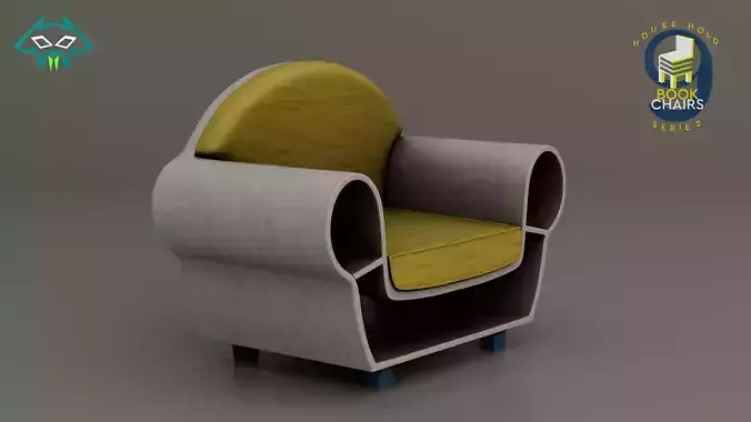 House Hold Series - 9 Book Chairs - Chair 4 3D model