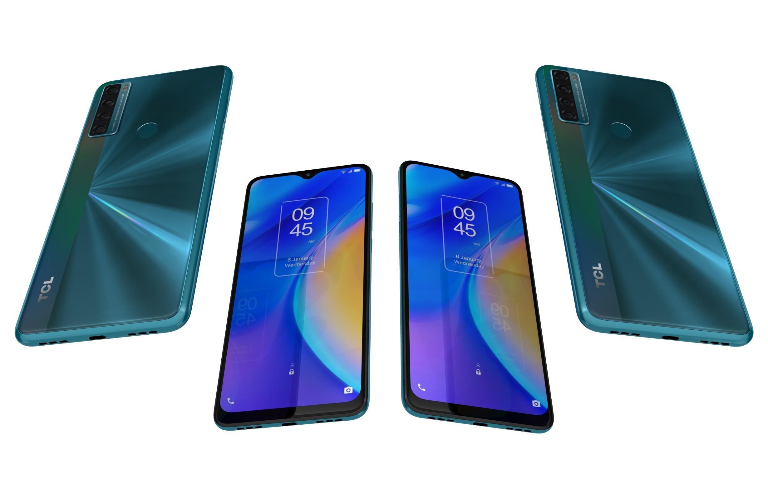 TCL 20 SE Blue 3D model_5