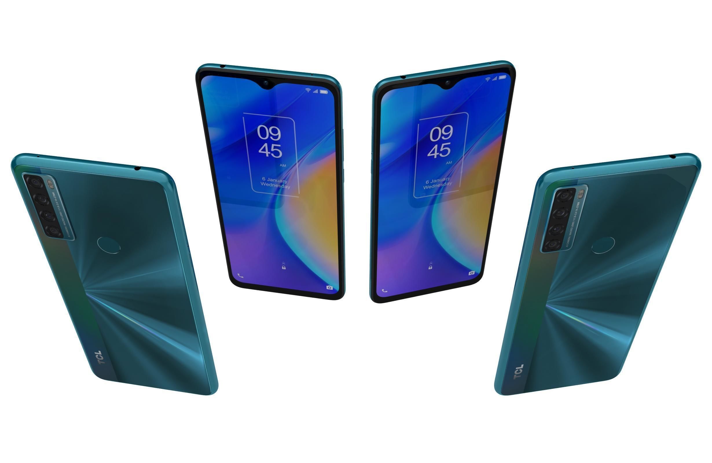 TCL 20 SE Blue 3D model_4