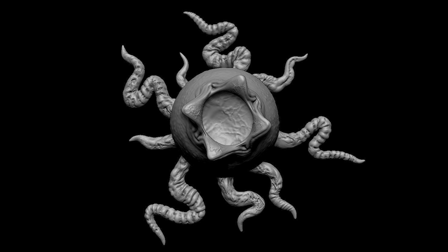 3D PRINTABLE OPEN ALIEN EGGS THREE PACK 3D print model_14