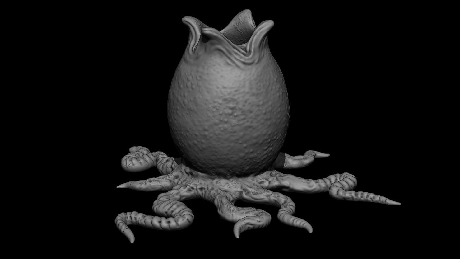 3D PRINTABLE OPEN ALIEN EGGS THREE PACK 3D print model_7