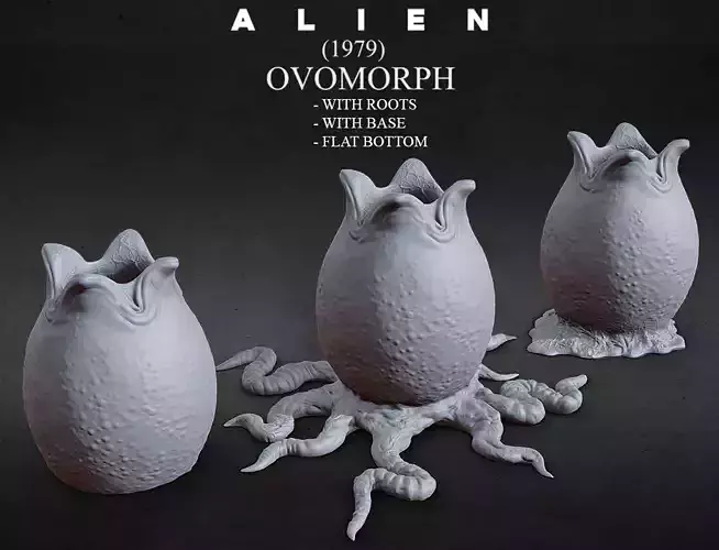 3D PRINTABLE OPEN ALIEN EGGS THREE PACK 3D print model
