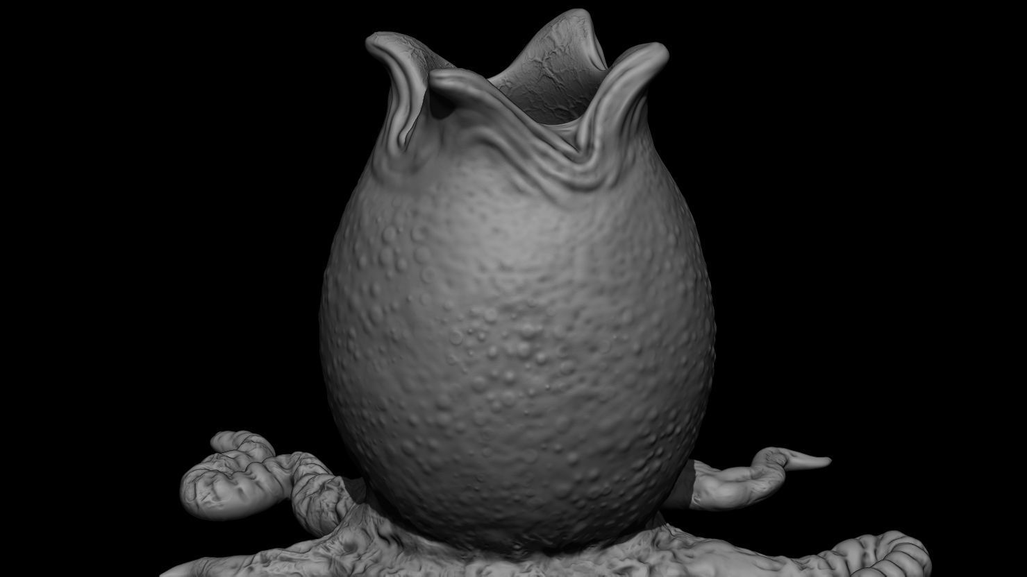 3D PRINTABLE OPEN ALIEN EGGS THREE PACK 3D print model_8