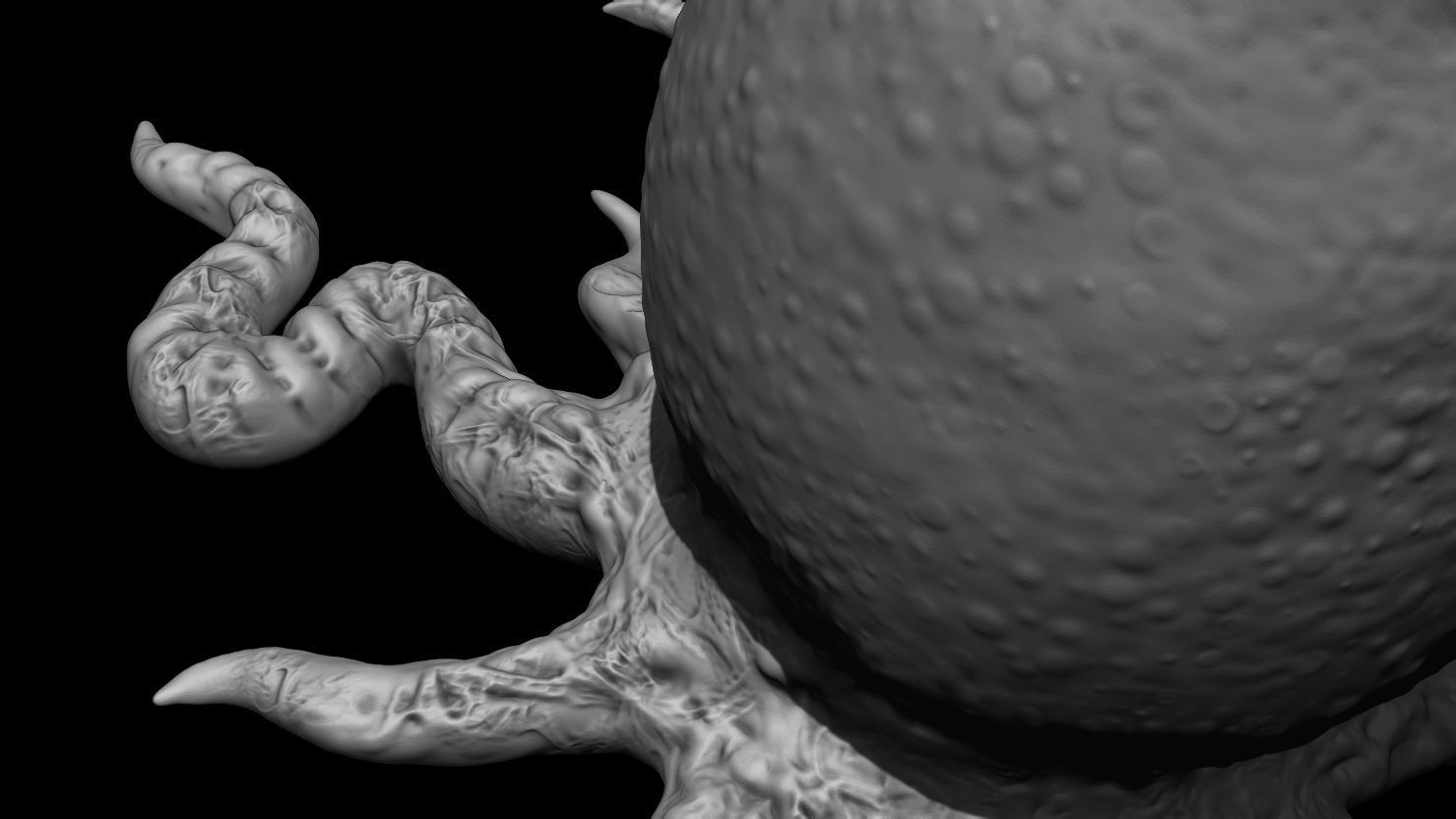 3D PRINTABLE OPEN ALIEN EGGS THREE PACK 3D print model_10