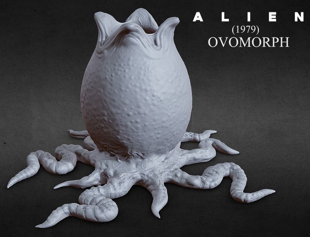 3D PRINTABLE OPEN ALIEN EGGS THREE PACK 3D print model_4