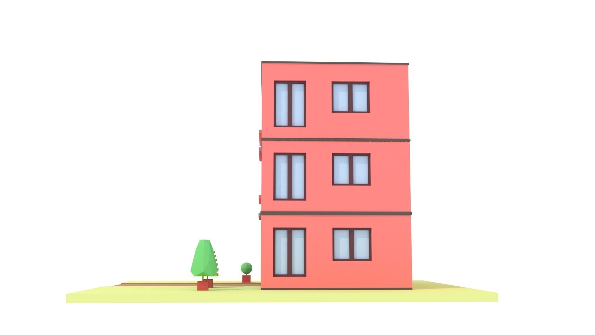 Modern House 01 Low-poly 3D model_8