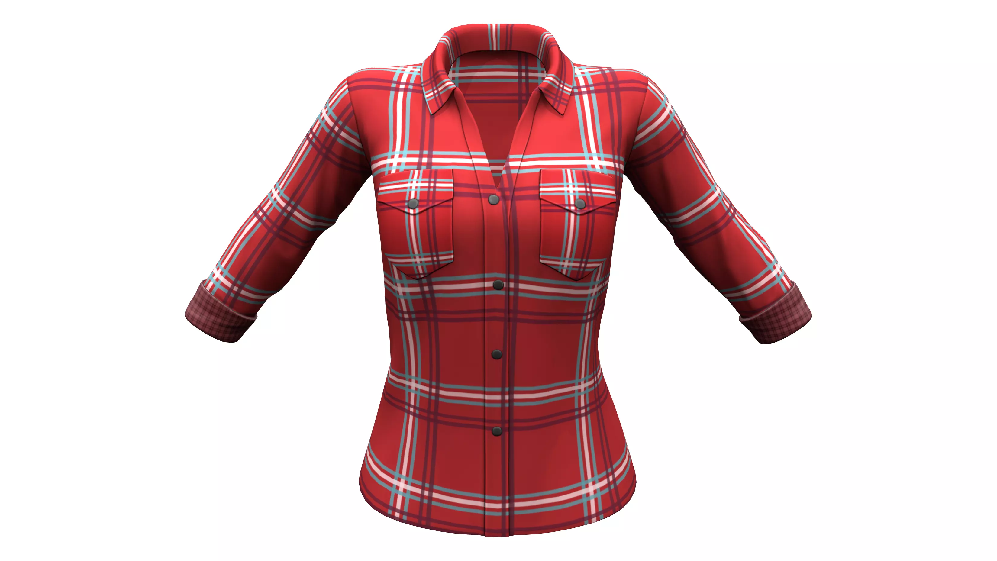 Plaids Design Over Pants Lumberjack Shirt Low-poly 3D model