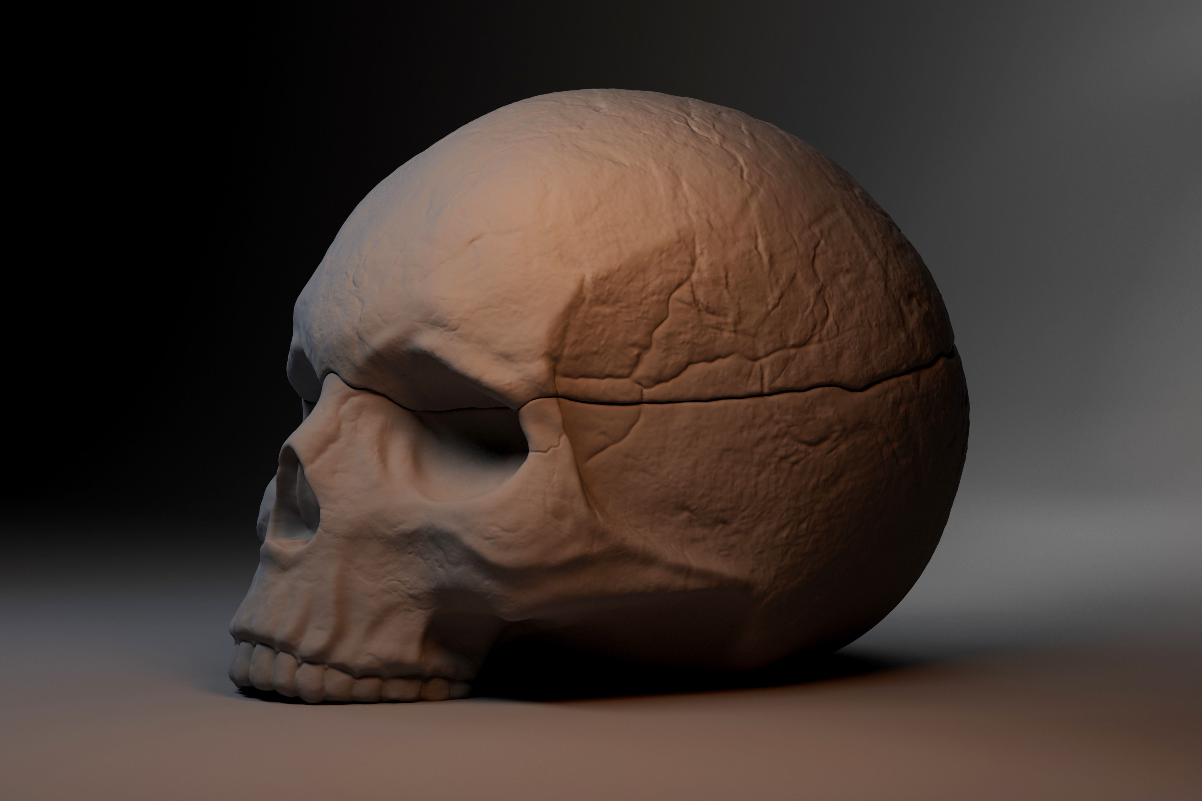 Skull-shaped box 3D print model_8