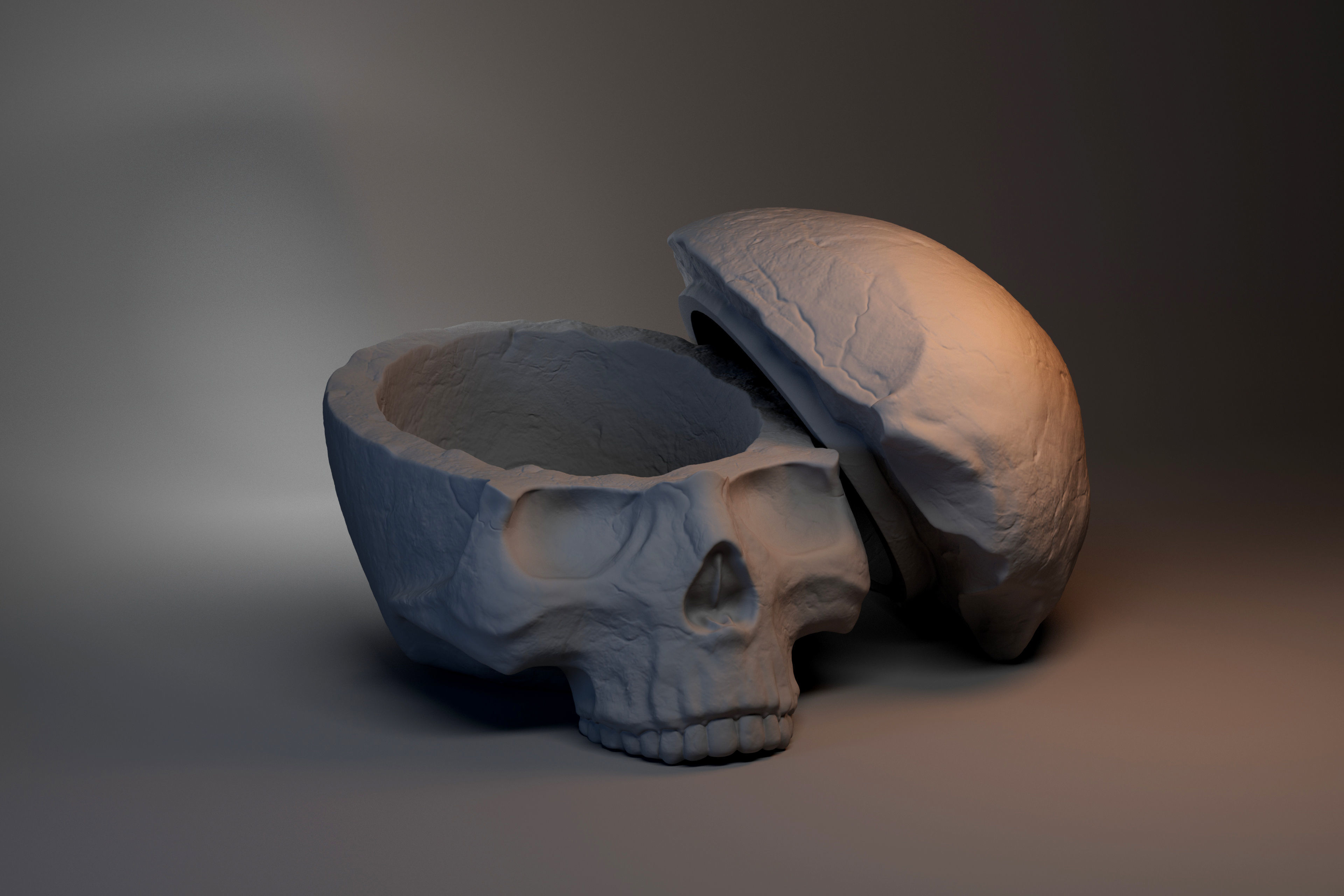 Skull-shaped box 3D print model_9