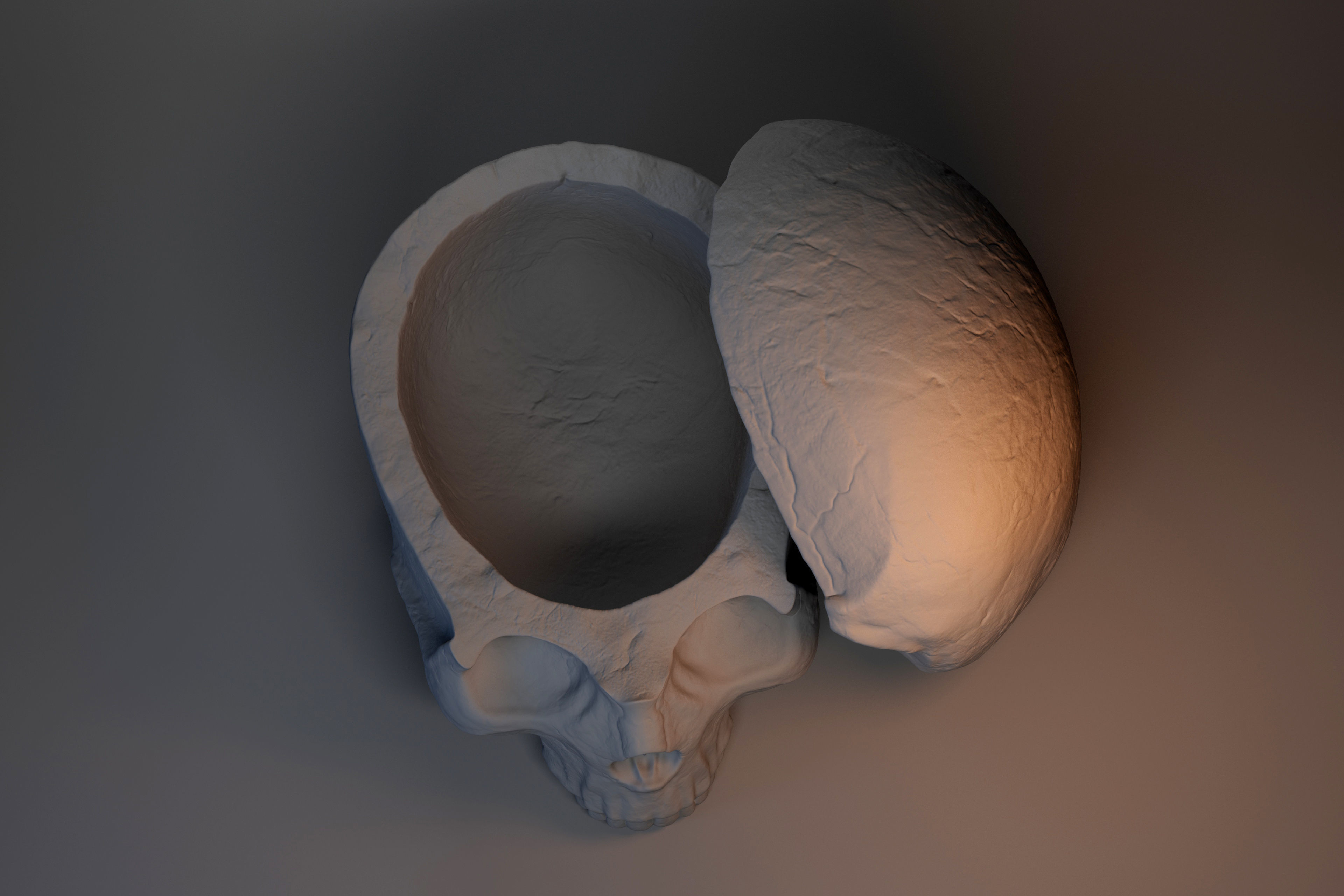 Skull-shaped box 3D print model_11