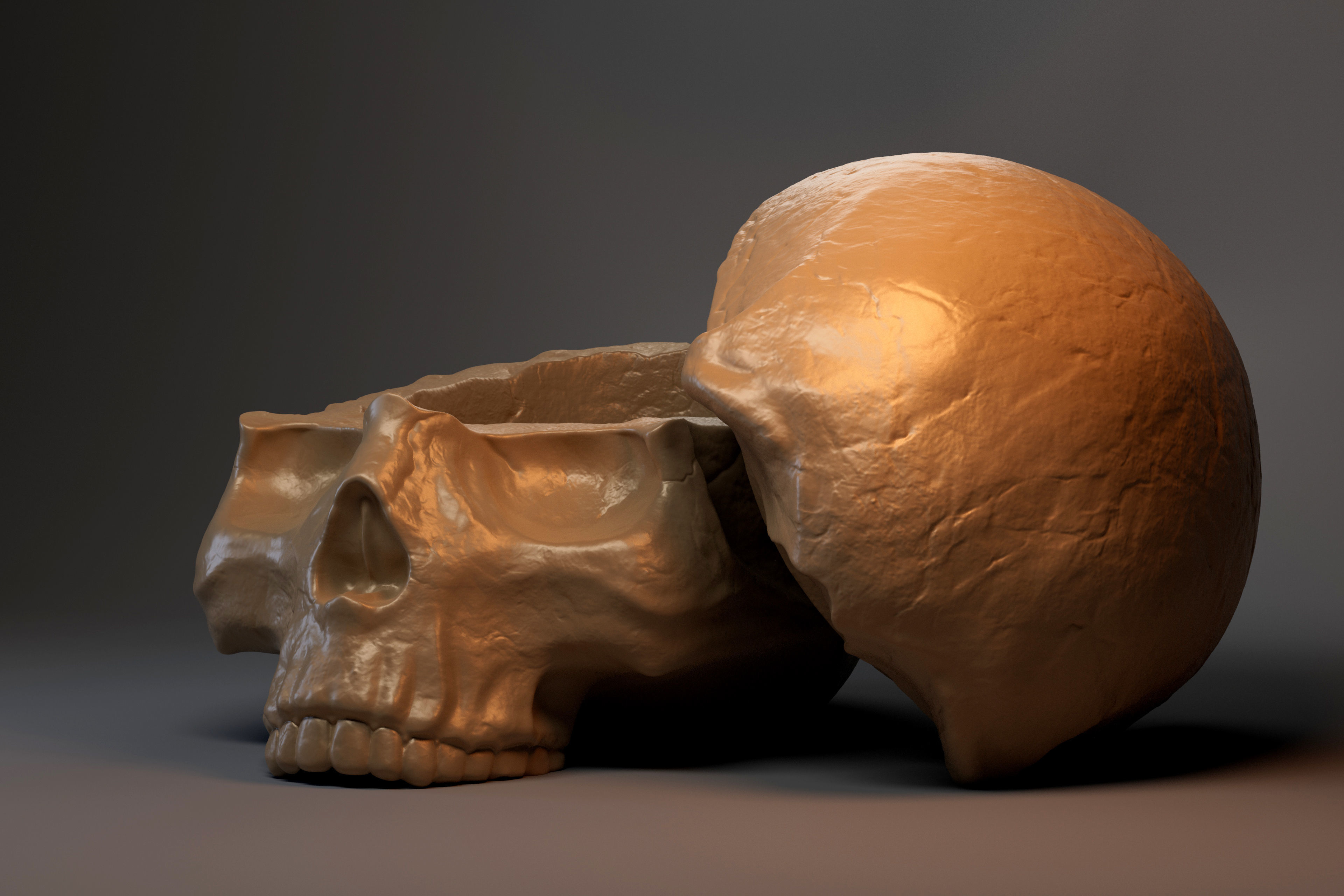Skull-shaped box 3D print model_4