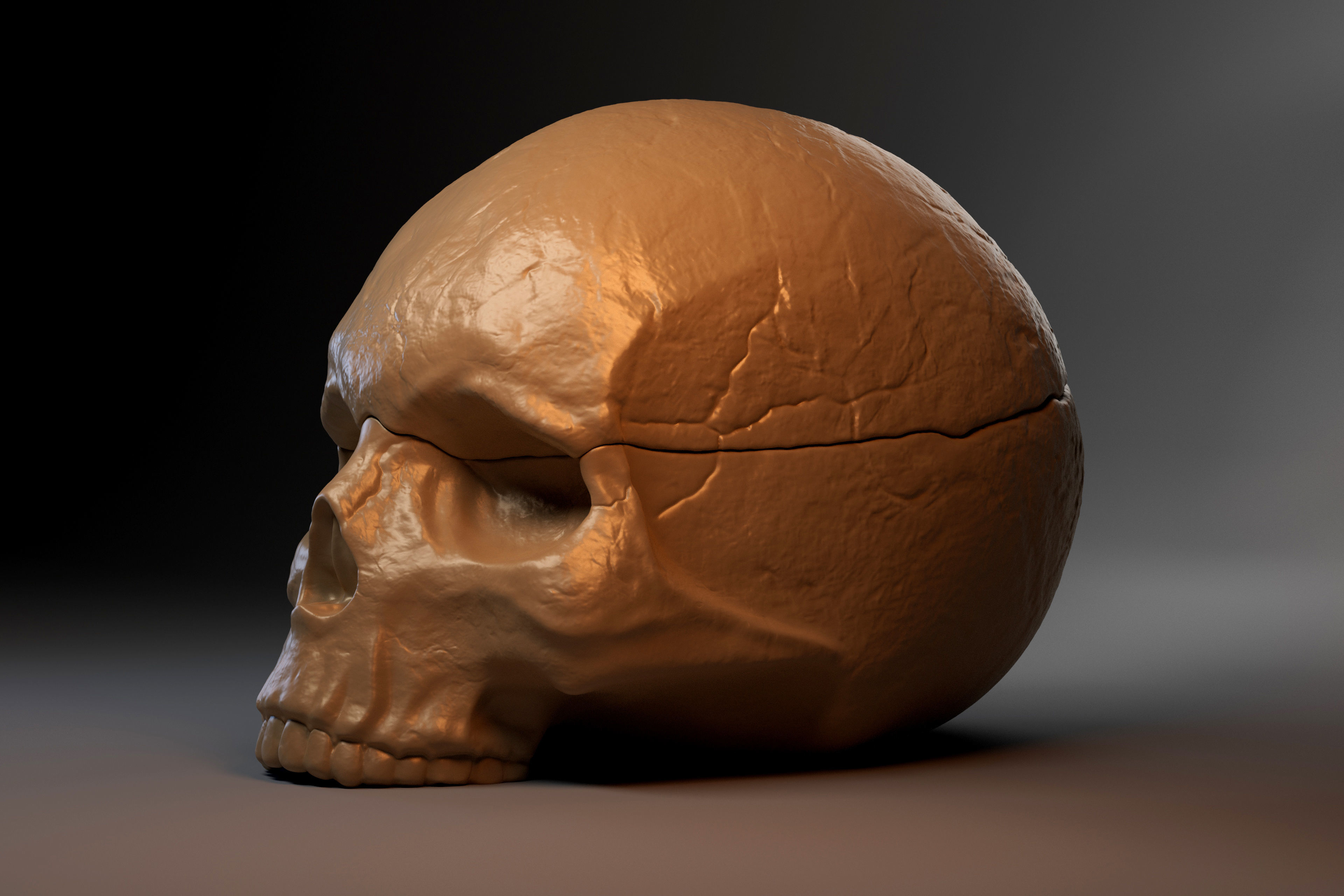 Skull-shaped box 3D print model_2