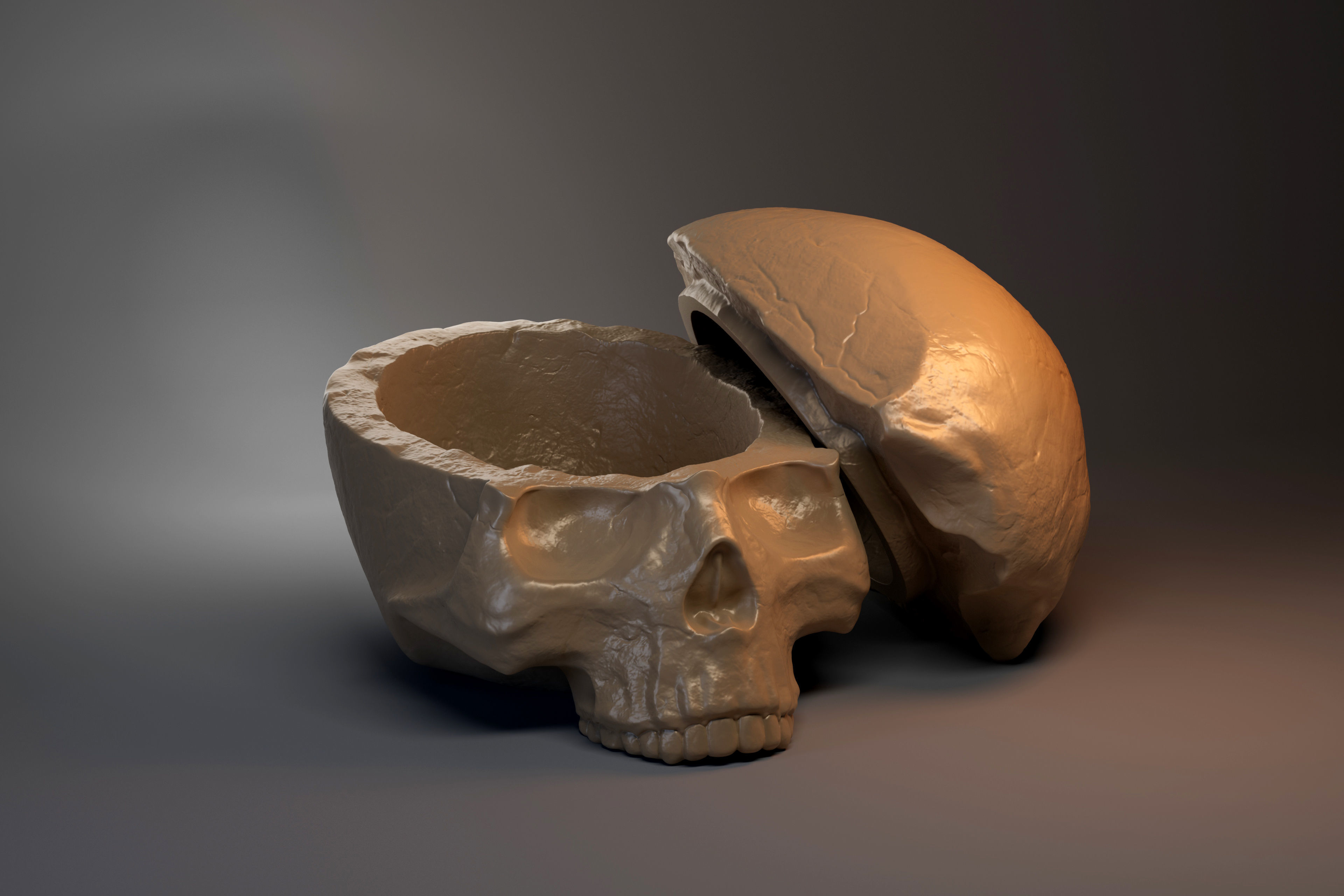 Skull-shaped box 3D print model_3