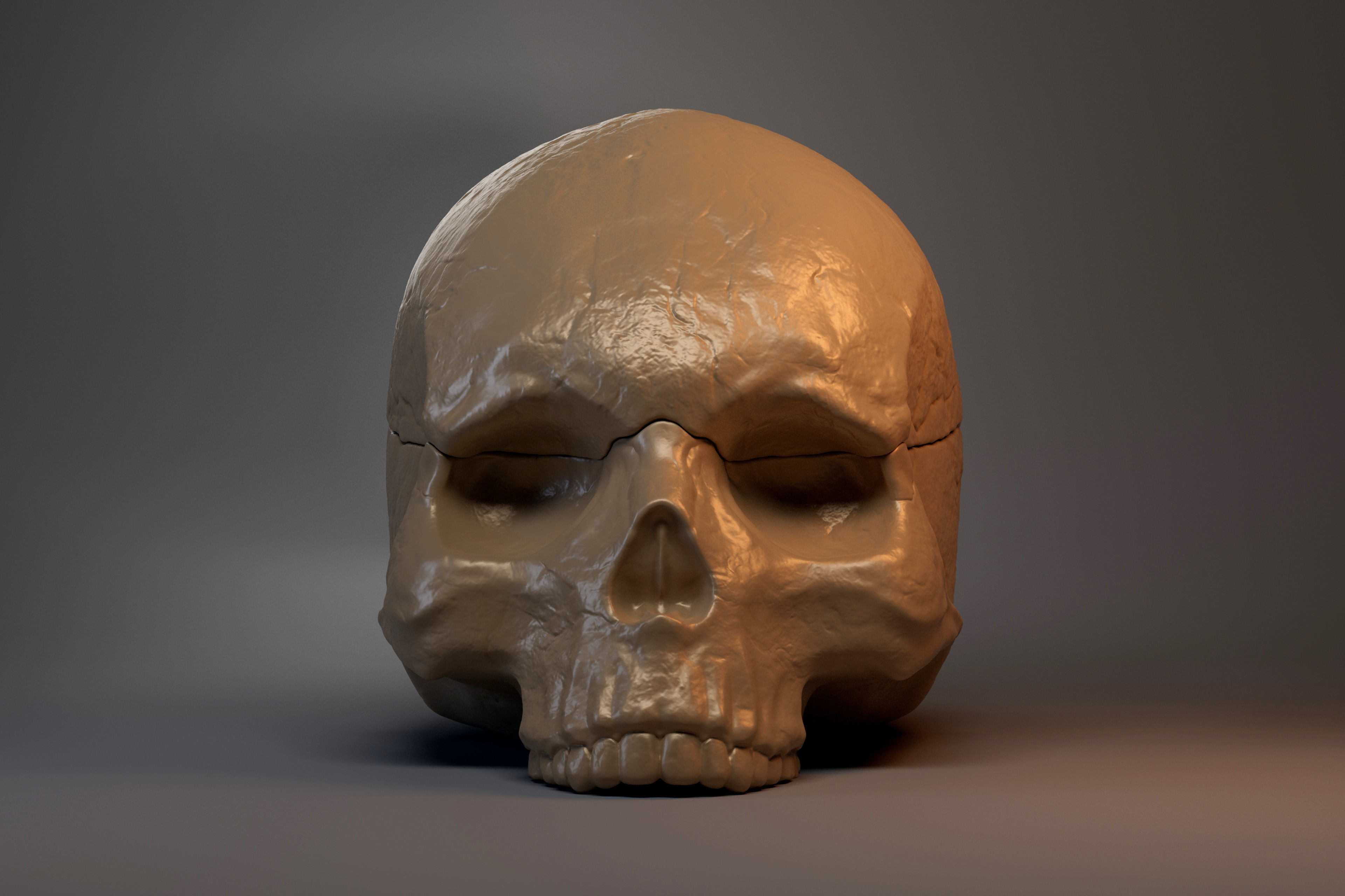 Skull-shaped box 3D print model_1