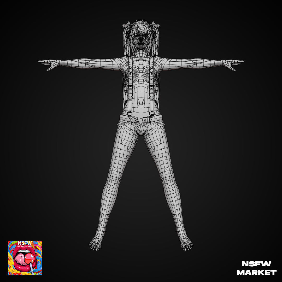 EXCLUSIVE EDITION RIGGED CHARACTER MARIE ROSE - SANDWICH Low-poly 3D model_11