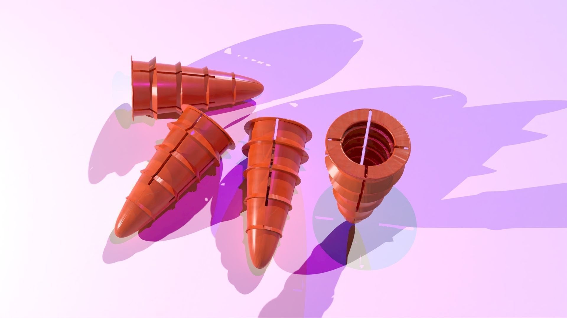 Expanding plug I Taquete expansivo Low-poly 3D model_7