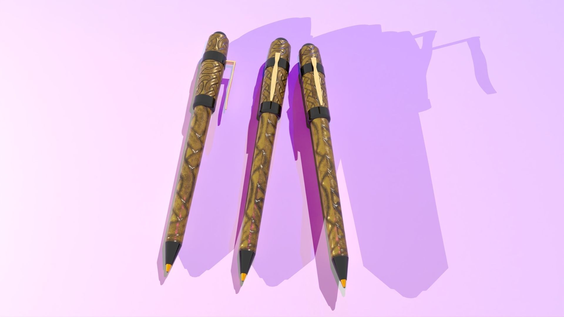 Viking Pen I Pluma Vikinga Low-poly 3D model_16