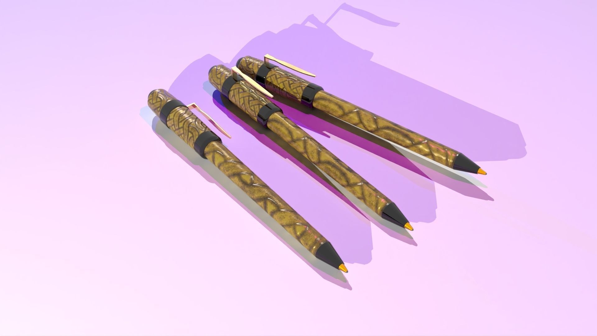 Viking Pen I Pluma Vikinga Low-poly 3D model_4