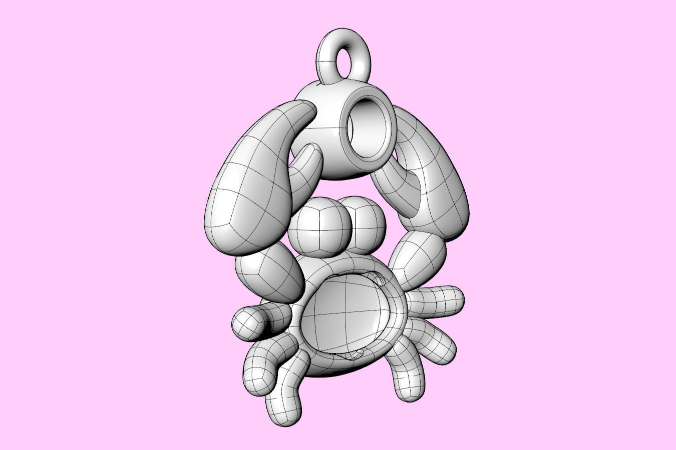 Sealives-Crab with Bezel Set Diamond Charm-Pendant for Bracelet 3D print model_22