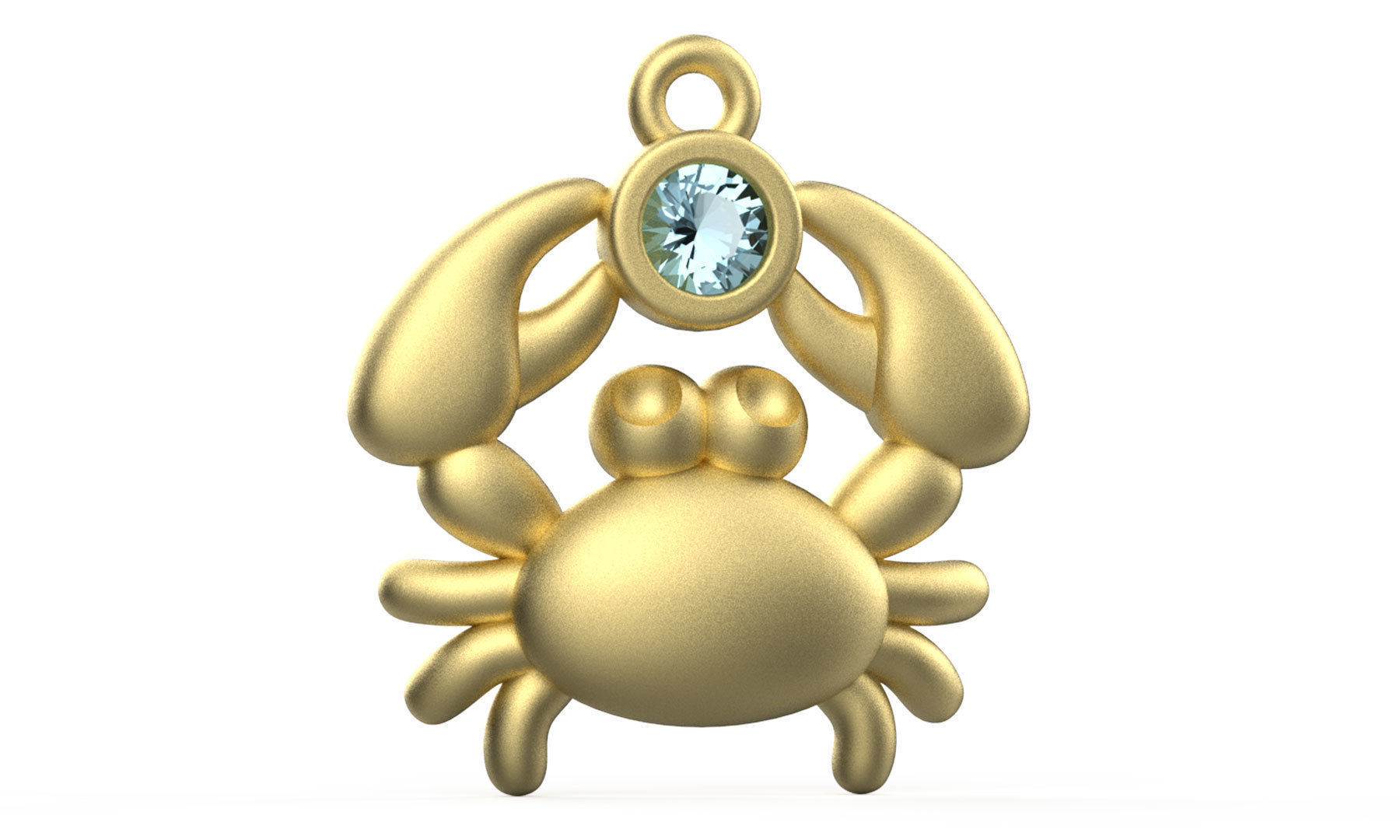 Sealives-Crab with Bezel Set Diamond Charm-Pendant for Bracelet 3D print model_13