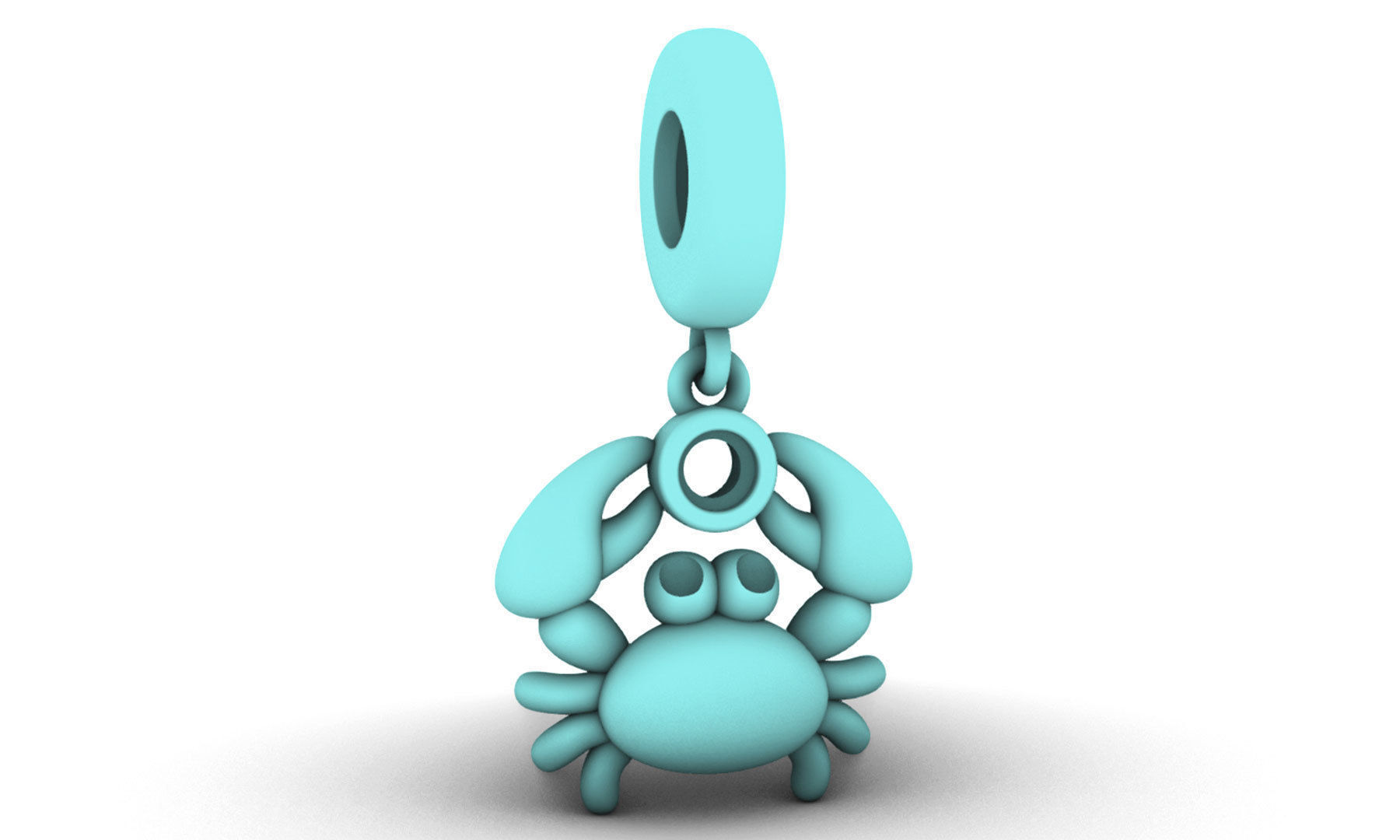Sealives-Crab with Bezel Set Diamond Charm-Pendant for Bracelet 3D print model_4