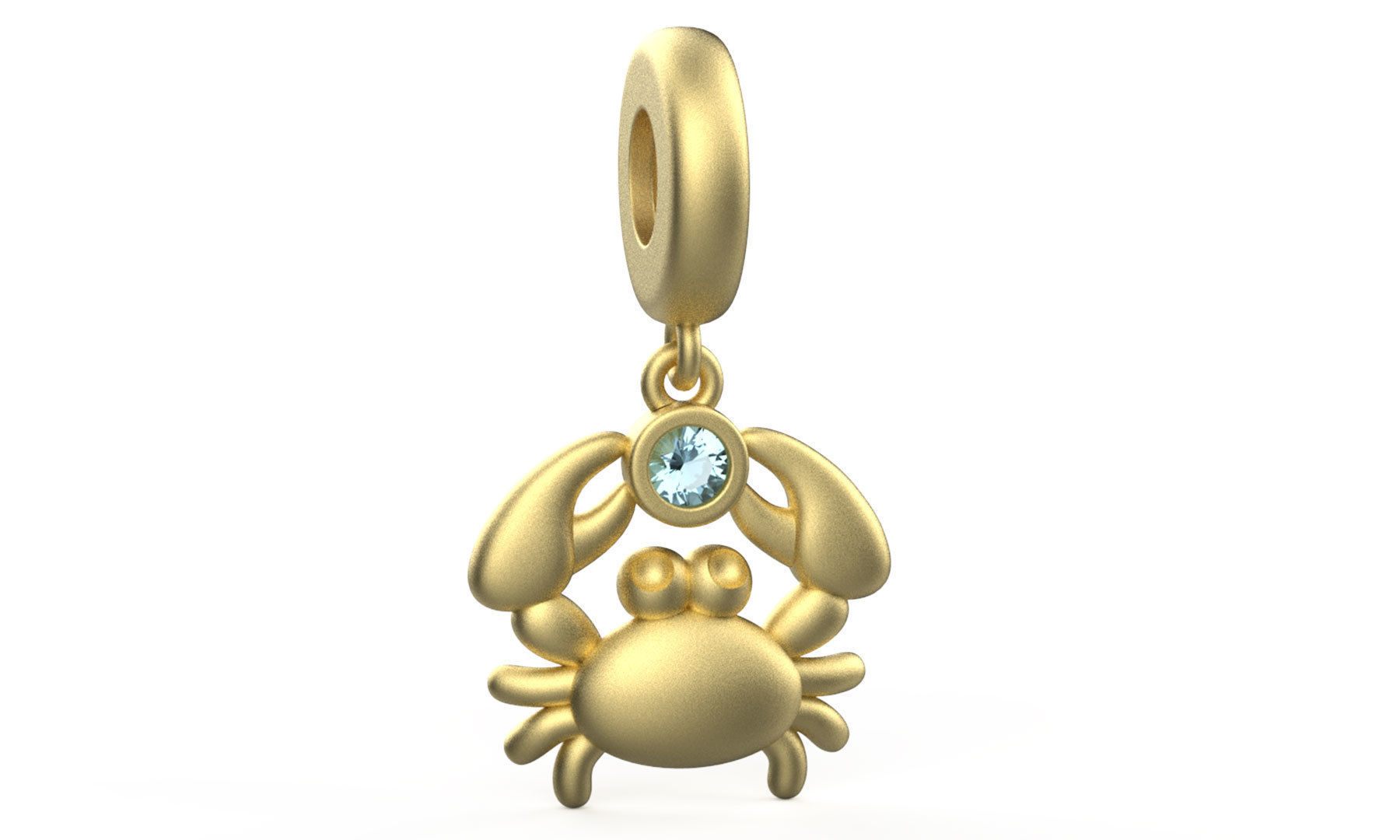 Sealives-Crab with Bezel Set Diamond Charm-Pendant for Bracelet 3D print model_14