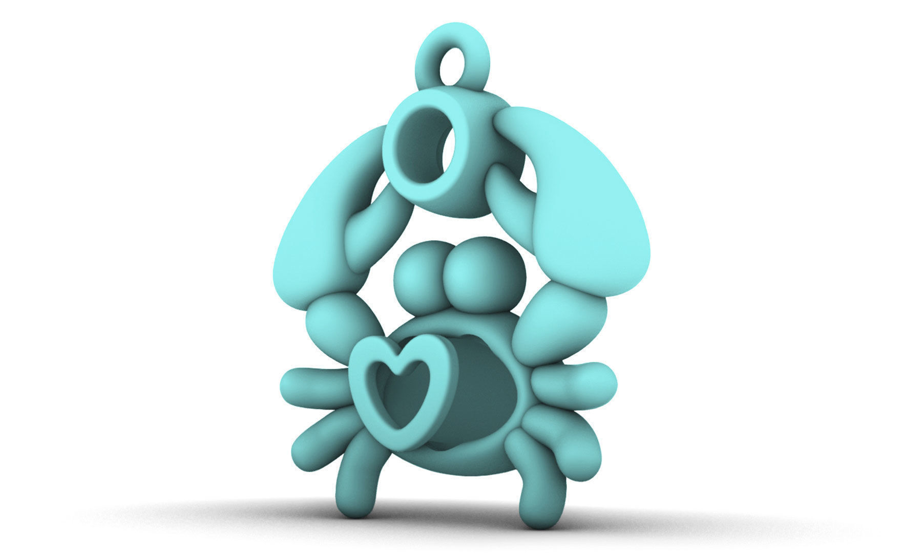 Sealives-Crab with Bezel Set Diamond Charm-Pendant for Bracelet 3D print model_12