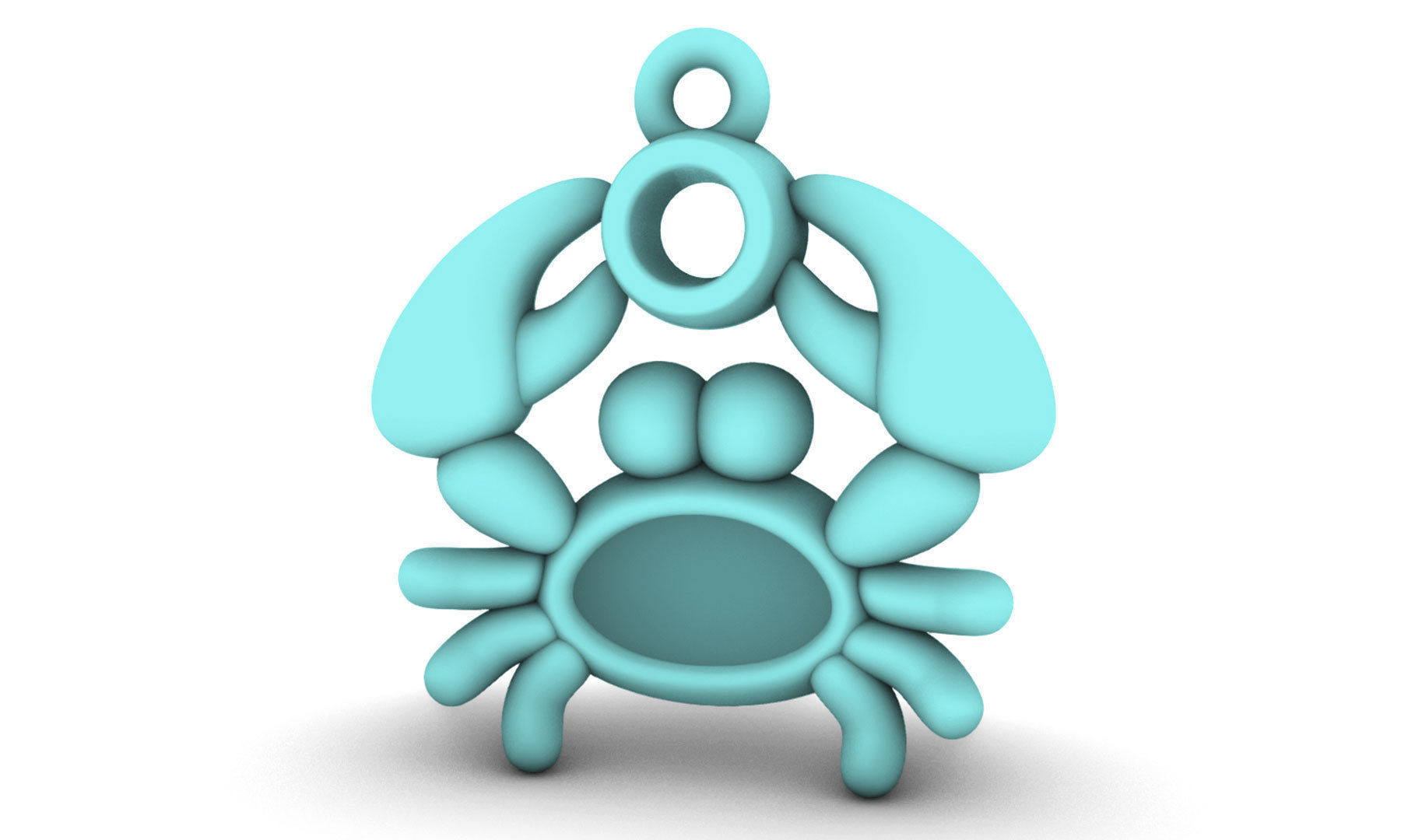 Sealives-Crab with Bezel Set Diamond Charm-Pendant for Bracelet 3D print model_10