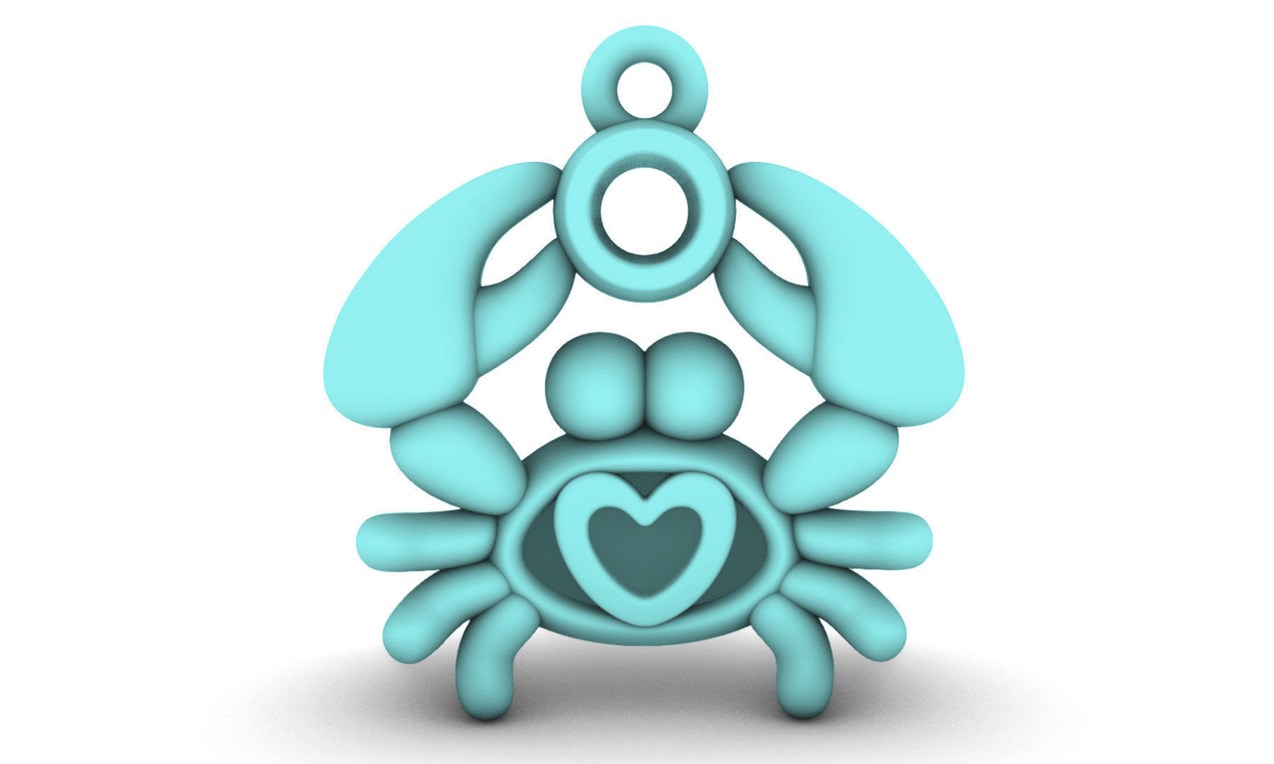 Sealives-Crab with Bezel Set Diamond Charm-Pendant for Bracelet 3D print model_9