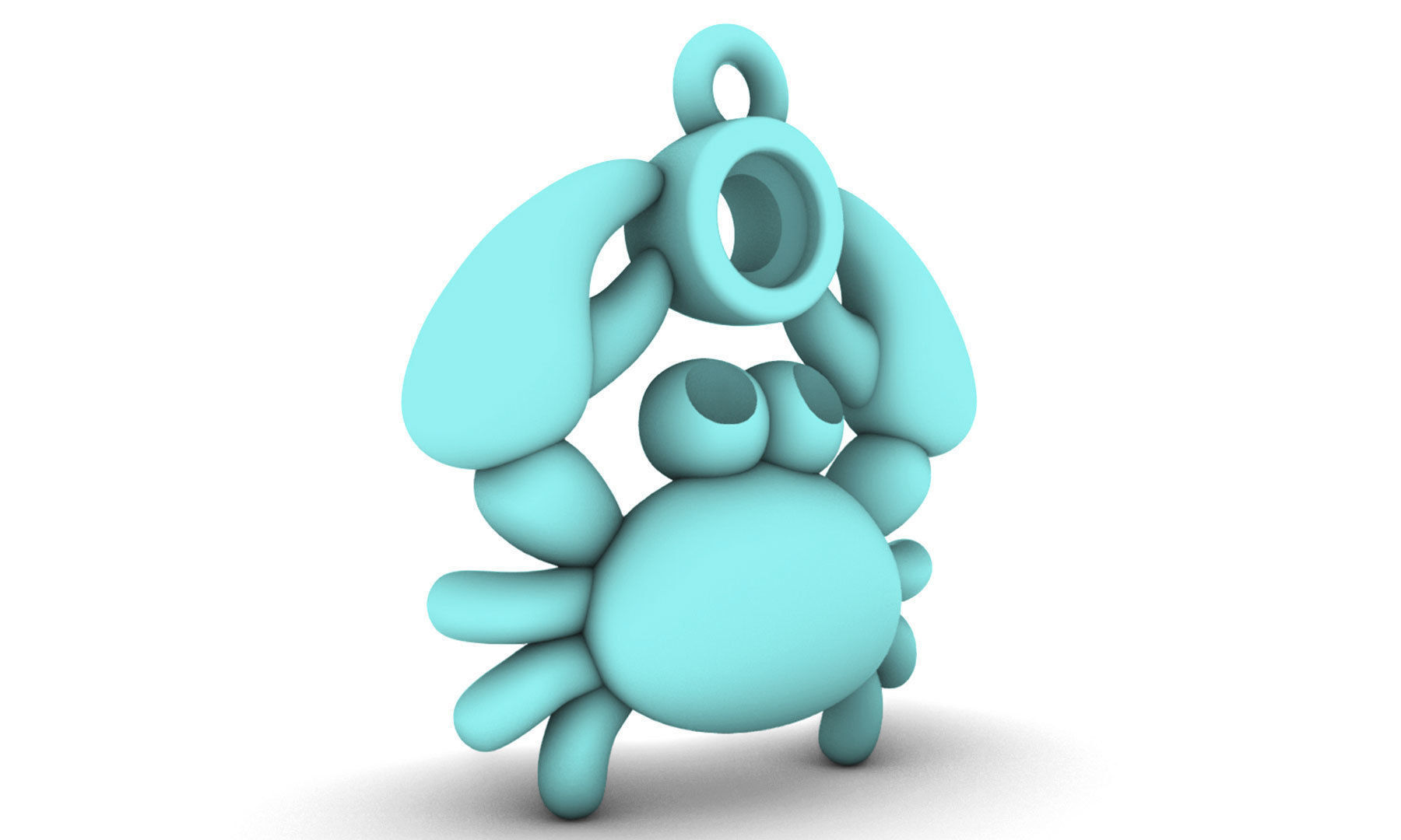 Sealives-Crab with Bezel Set Diamond Charm-Pendant for Bracelet 3D print model_5