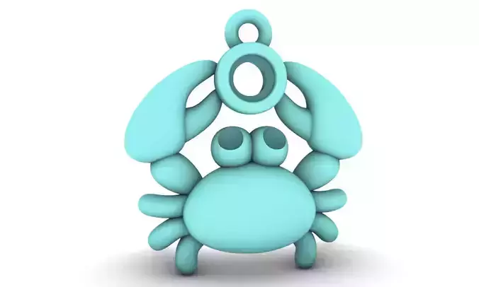 Sealives-Crab with Bezel Set Diamond Charm-Pendant for Bracelet