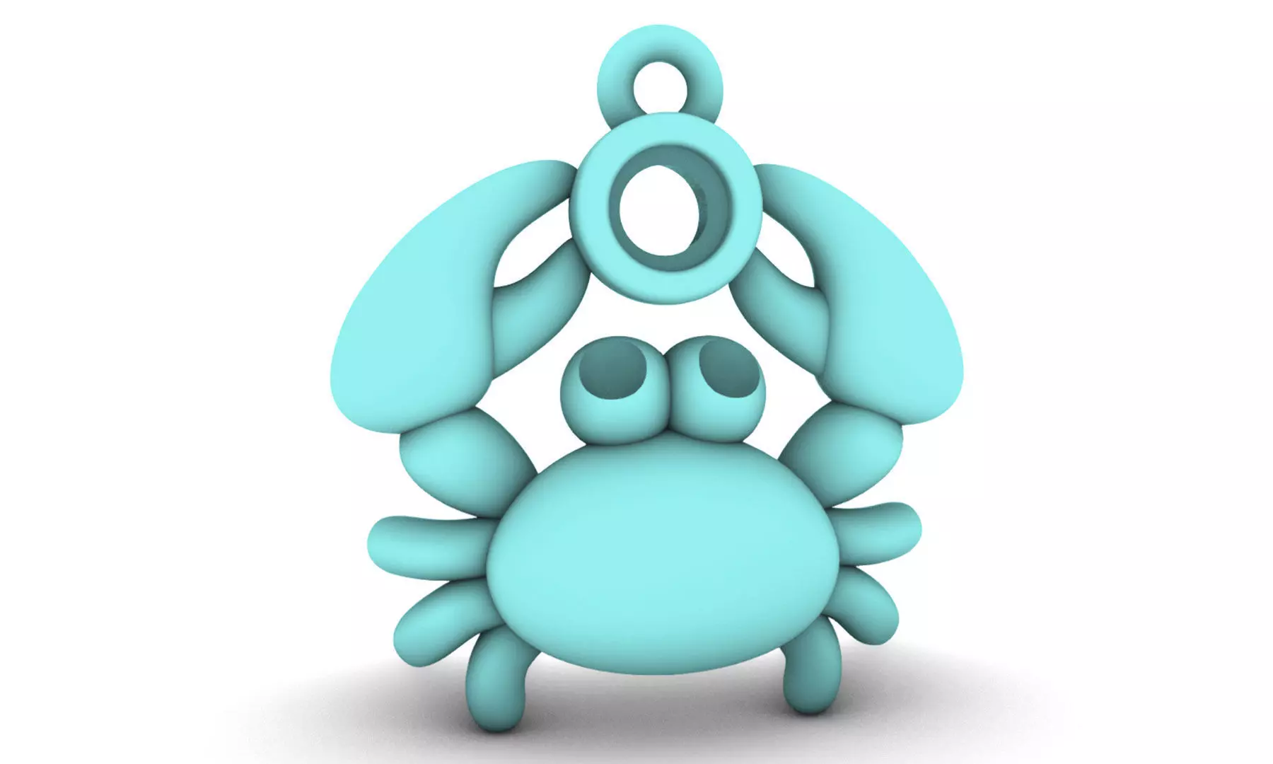 Sealives-Crab with Bezel Set Diamond Charm-Pendant for Bracelet 3D print model_0