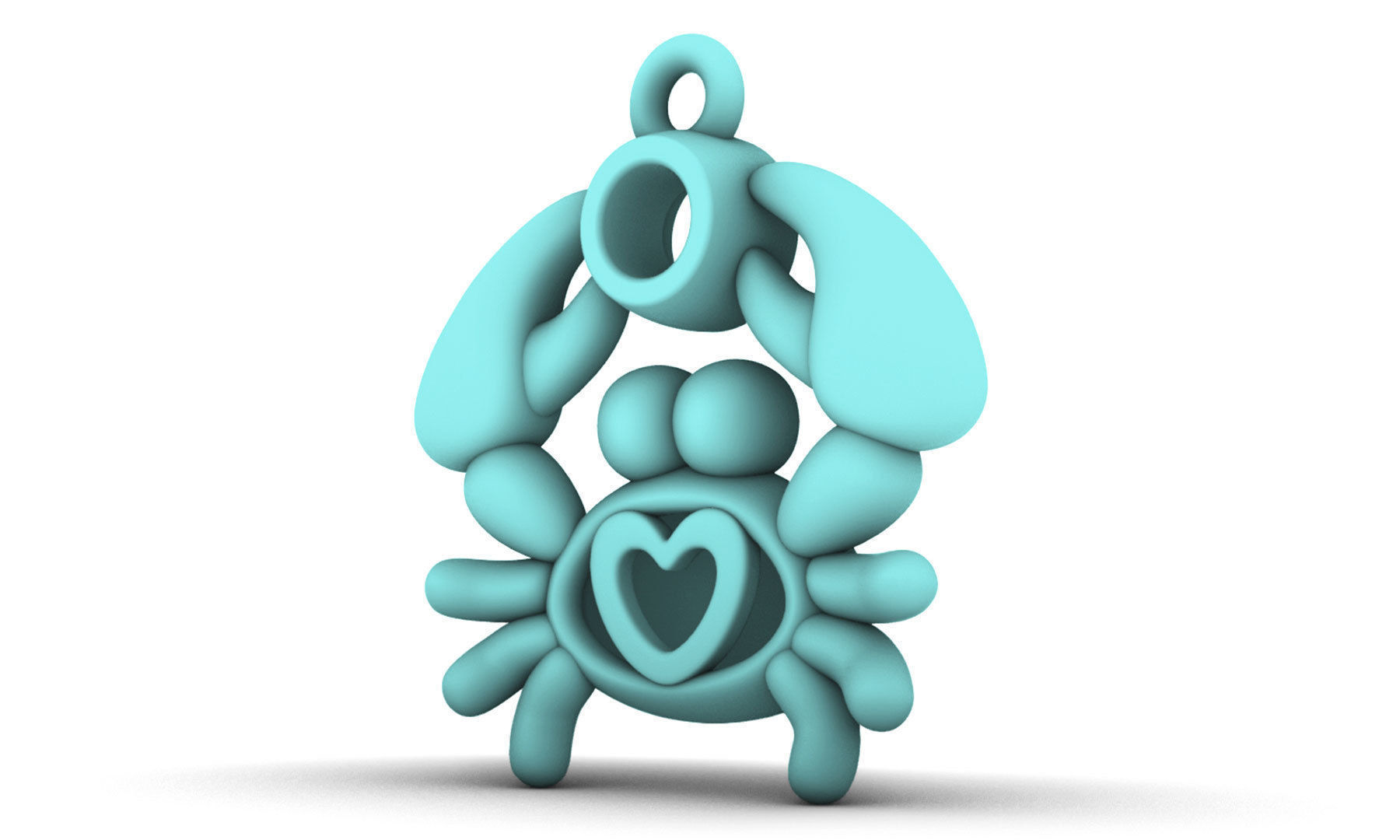 Sealives-Crab with Bezel Set Diamond Charm-Pendant for Bracelet 3D print model_11