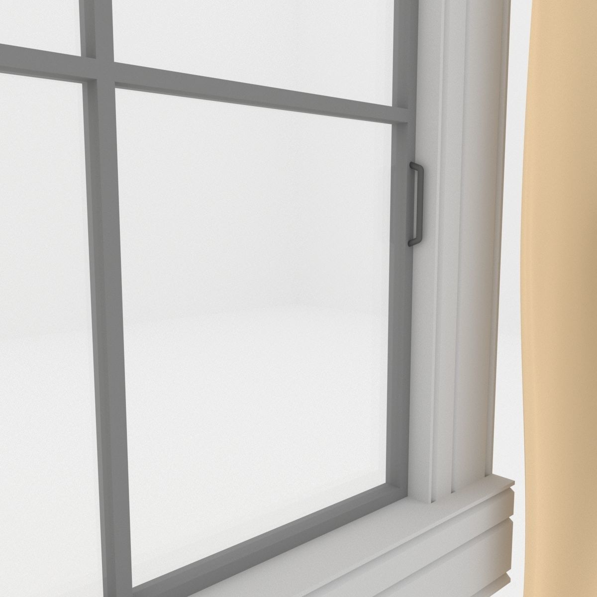 Modern Window Low-poly 3D model_4