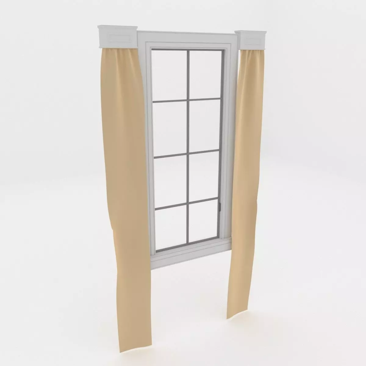Modern Window Low-poly 3D model_0