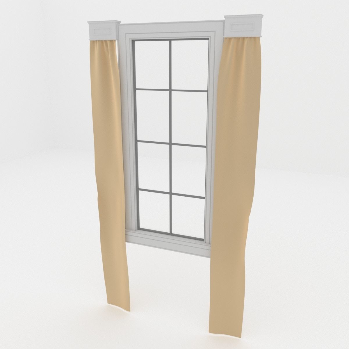 Modern Window Low-poly 3D model_1