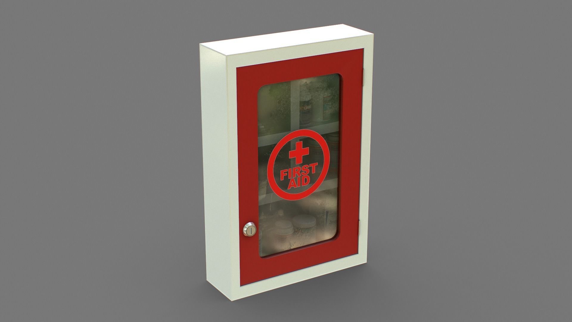 First Aid Box Low-poly 3D model_5