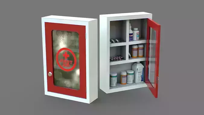 First Aid Box Low-poly 3D model