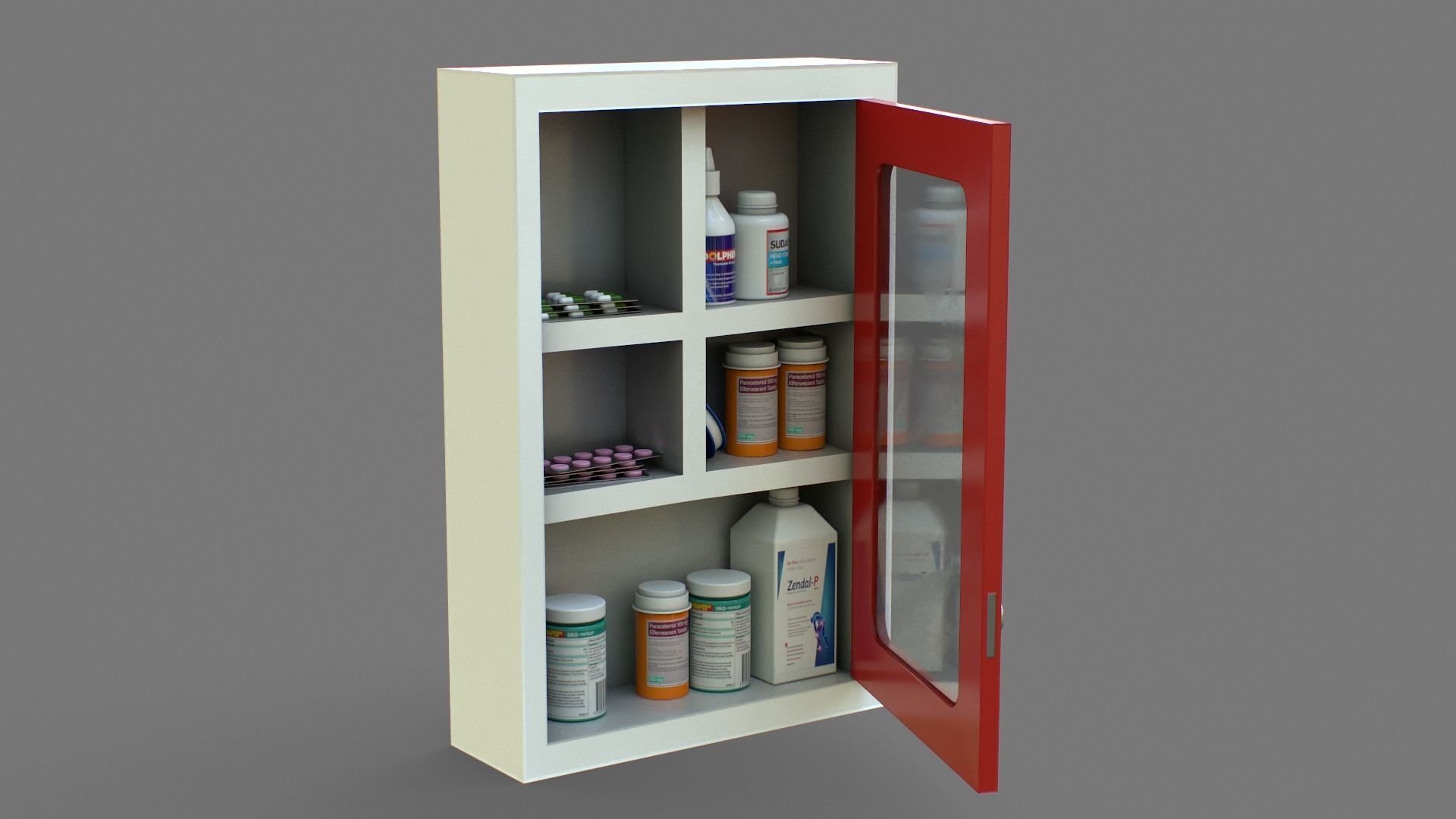 First Aid Box Low-poly 3D model_6