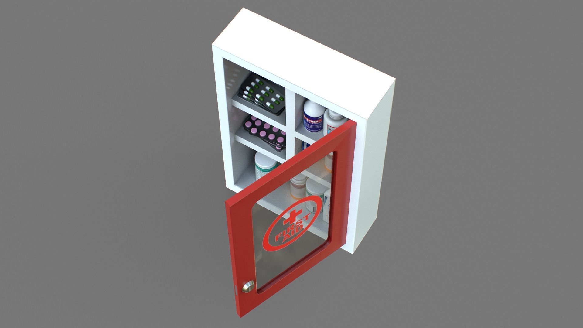 First Aid Box Low-poly 3D model_12