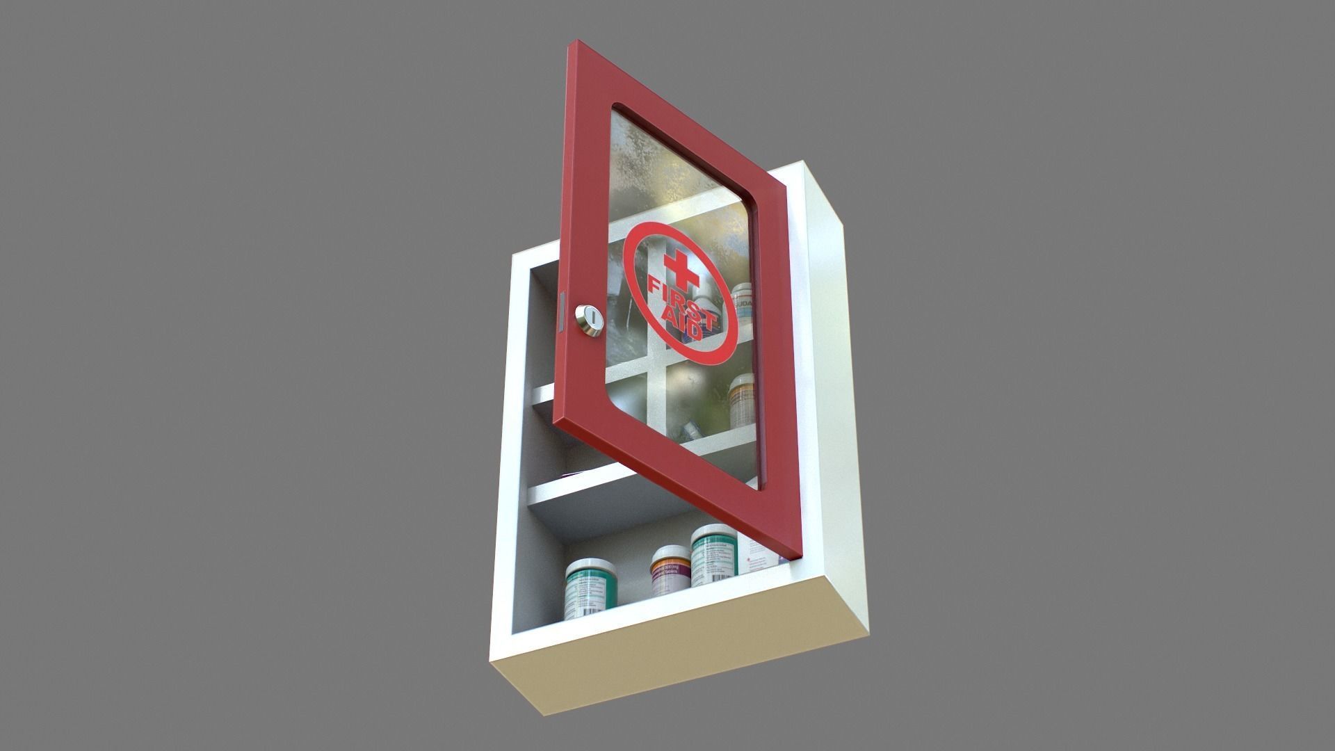 First Aid Box Low-poly 3D model_11