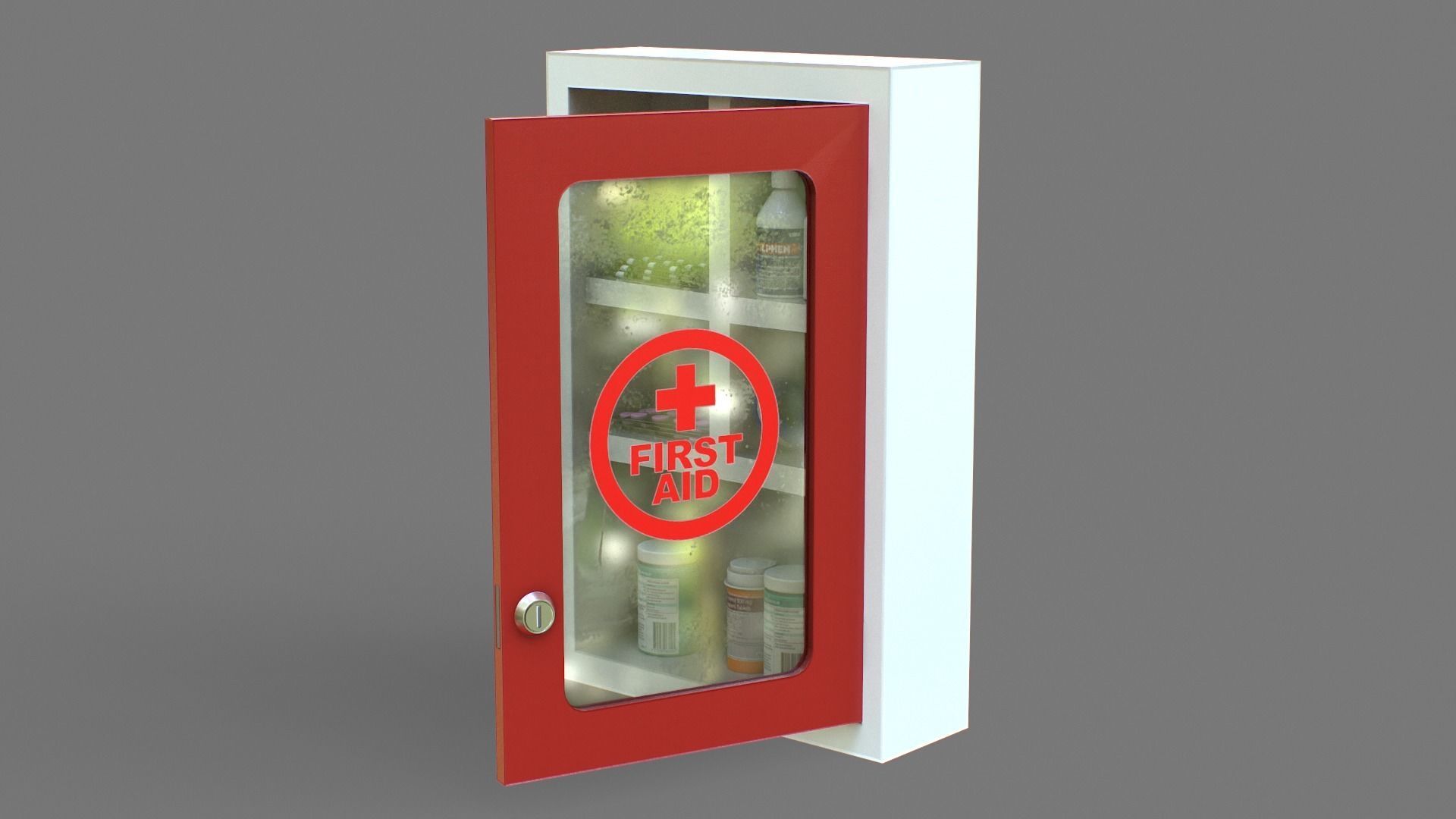First Aid Box Low-poly 3D model_8