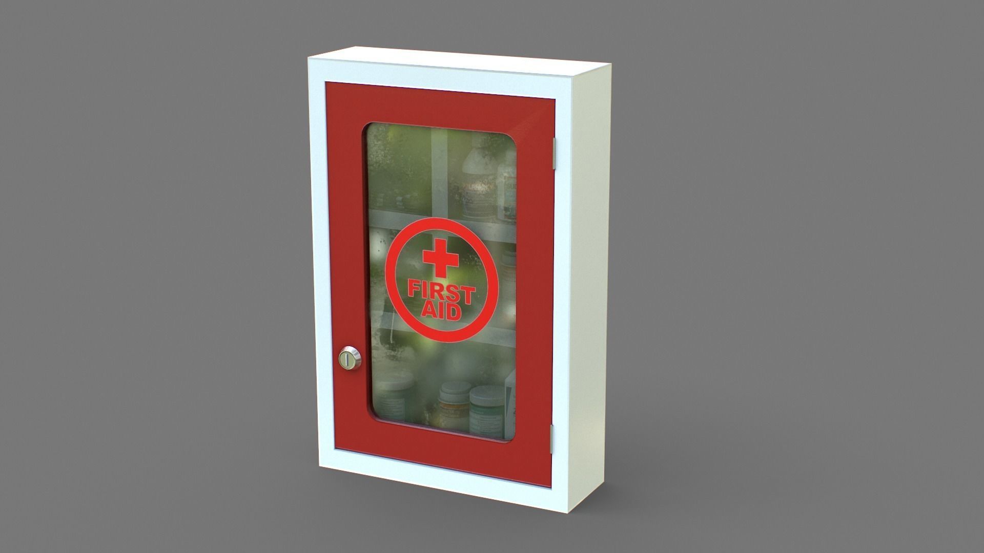 First Aid Box Low-poly 3D model_7